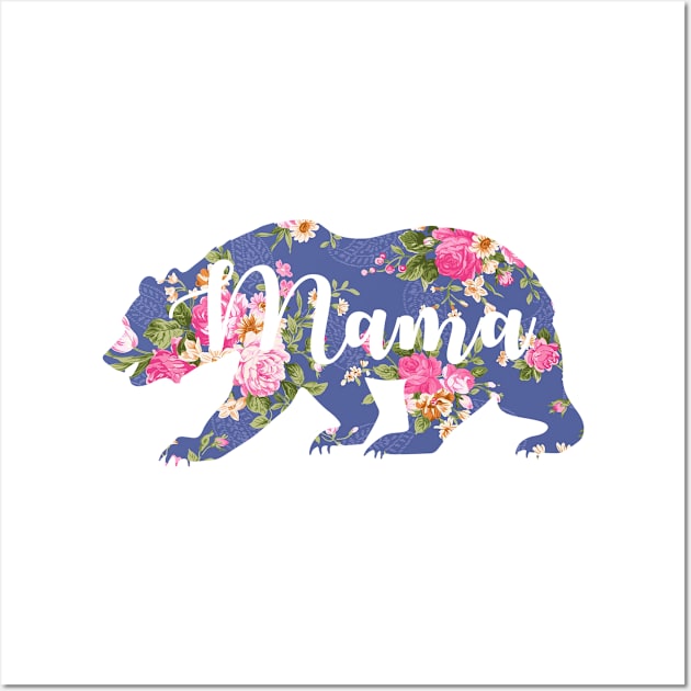 floral Mama Bear Wall Art by CreativeShirt